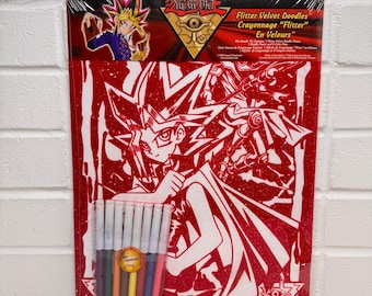 Vintage Yu-Gi-Oh! Flitter Velvet Doodle Poster Kit * 1996 Kazuki Takahashi Selten