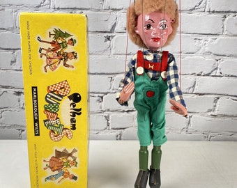 1960's Vintage HANSEL 12" Pelham Puppets Standard Marionette from England Original Box