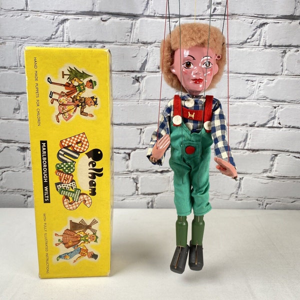 1960's Vintage HANSEL 12" Pelham Puppets Standard Marionette from England Original Box