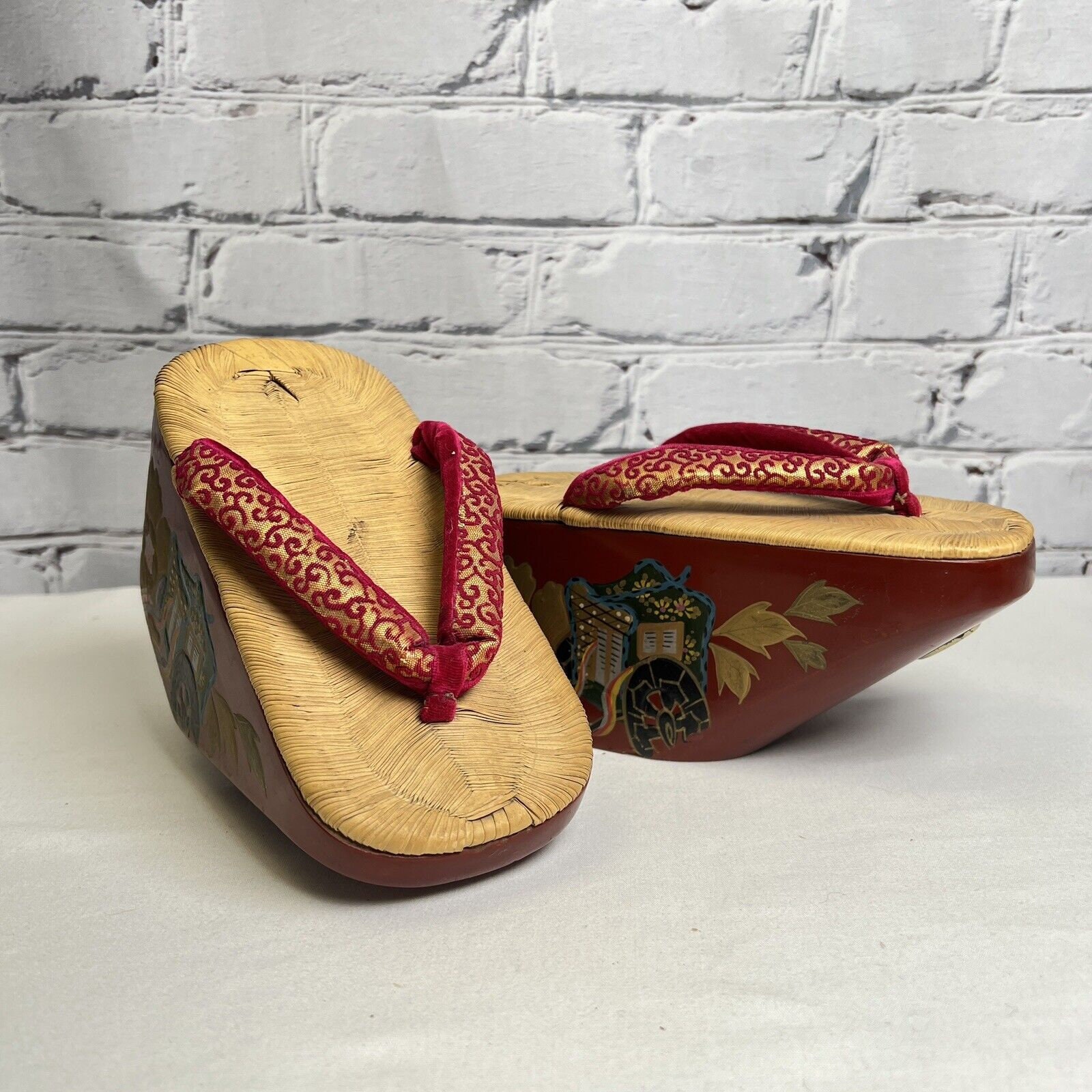 Vintage Maiko Okobo Pokkuri Kimono Sandals Shoes Japanese