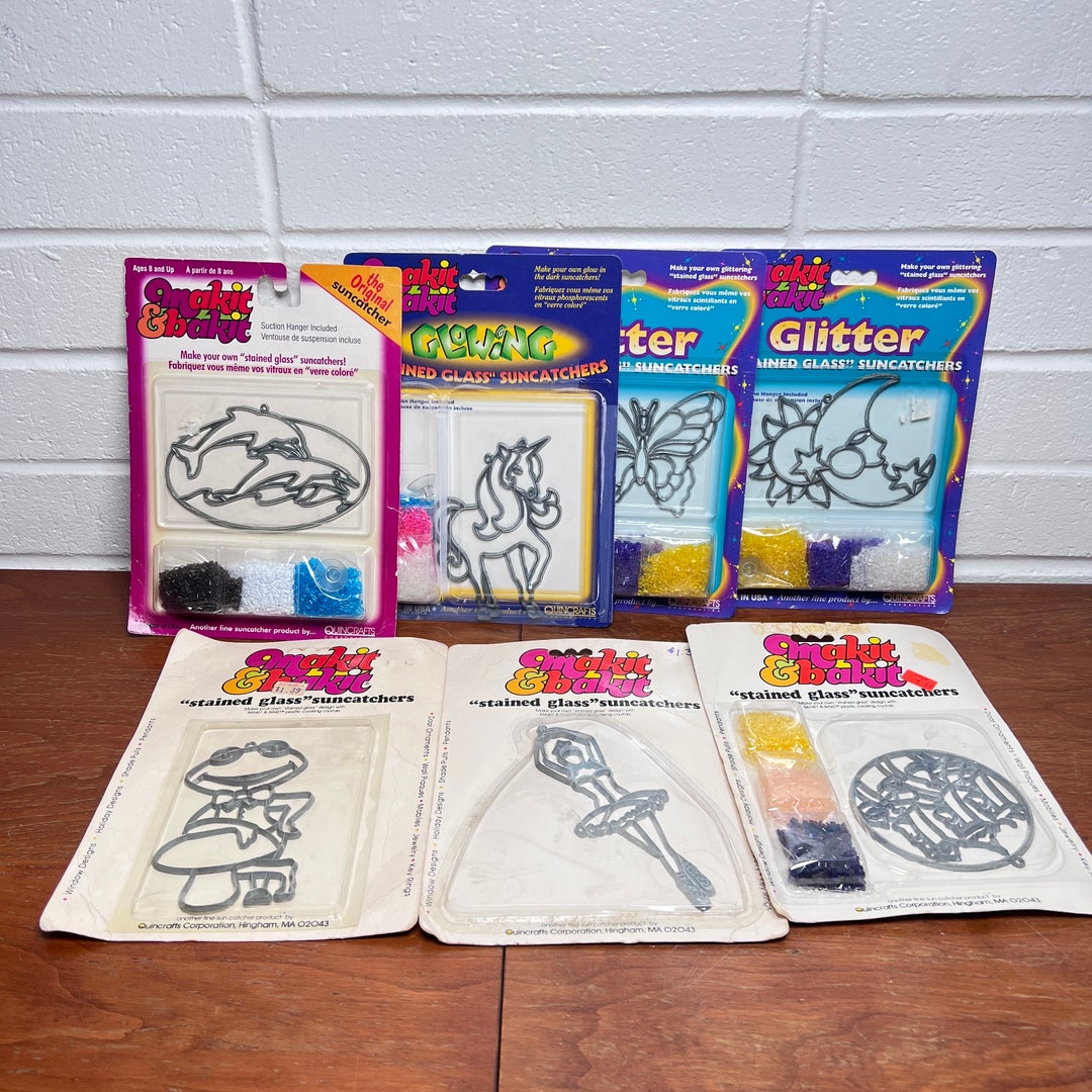 7 Vintage Makit & Bakit Stained Glass Suncatcher Kits Etsy