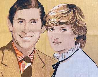 Vintage 1981 Charles & Diana 1981 Royal Wedding Tea Towel featuring St Paul's Cathedral