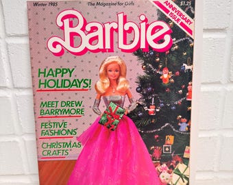 Vintage Barbie Magazine Winter 1985 featuring Holiday Barbie and Festive Fashions