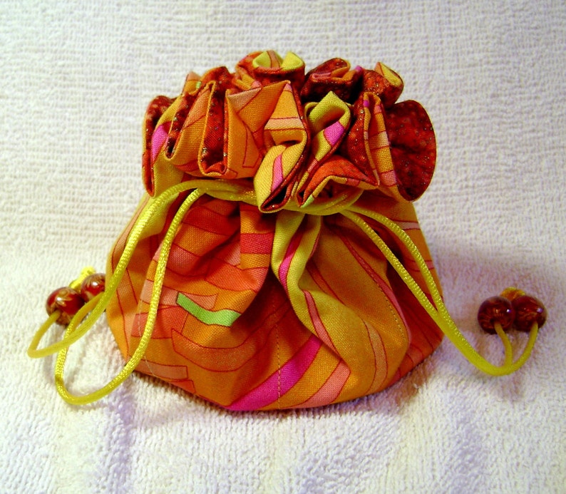 Fabric Pouch Sunshine Jewelry Jewelry Pouch T17 Storage Tote Cotton Pouch Pouch Yellow Jewelry Tote Jewelry Storage