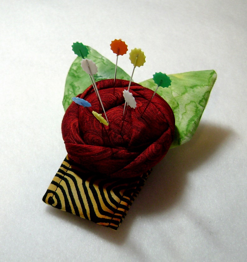 Beautiful Rose Wrist Corsage Pin Cushion Flower Pin Cushion Pin Cushion Fabric Rose Rose Bracelet Sewing Gift PC-7