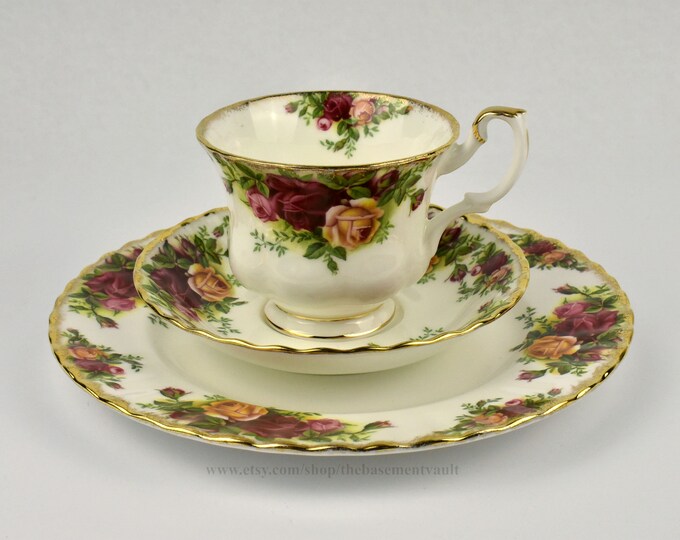 Vintage Tea Cup Saucer Plate Set Royal Albert Old Country Etsy