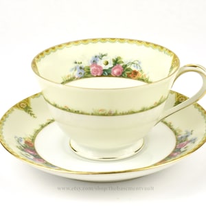 Vintage Tea Cup and Saucer, Made in Occupied Japan, Celebrate China by Sango Vivienne Pattern Registered USA