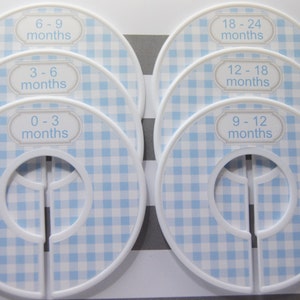 Custom Baby Closet Dividers Blue Nursery Gingham Clothes Organizers Baby Shower Gift
