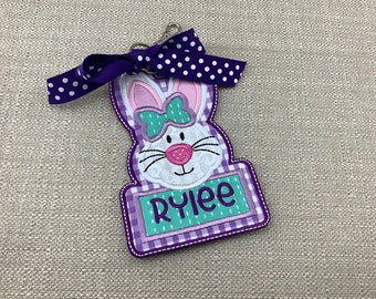 Rabbit Bag Tag Backpack Tag Easter Bag Tag Bunny Bag Tag