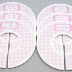 Baby Closet Dividers Nursery Gift Pink Nursery Gingham Nursery Baby Shower Gift Pink Gingham Closet Organizer