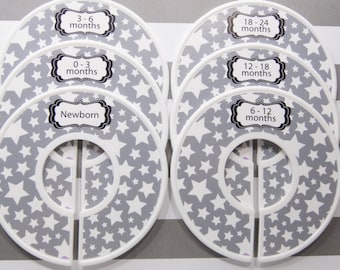 Baby Closet Dividers Gray Stars Nursery Baby Shower Gift Nursery Gift Closet Organizers