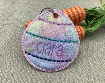 Easter Egg Bag Tag Personalized Backpack Name Tag Diaper Bag Tag