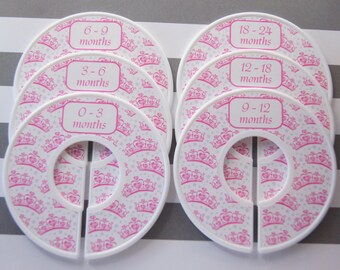 Custom Baby Closet Dividers Pink Nursery Princess Baby Girl Shower Gift Clothes Organizers Crown Assembled