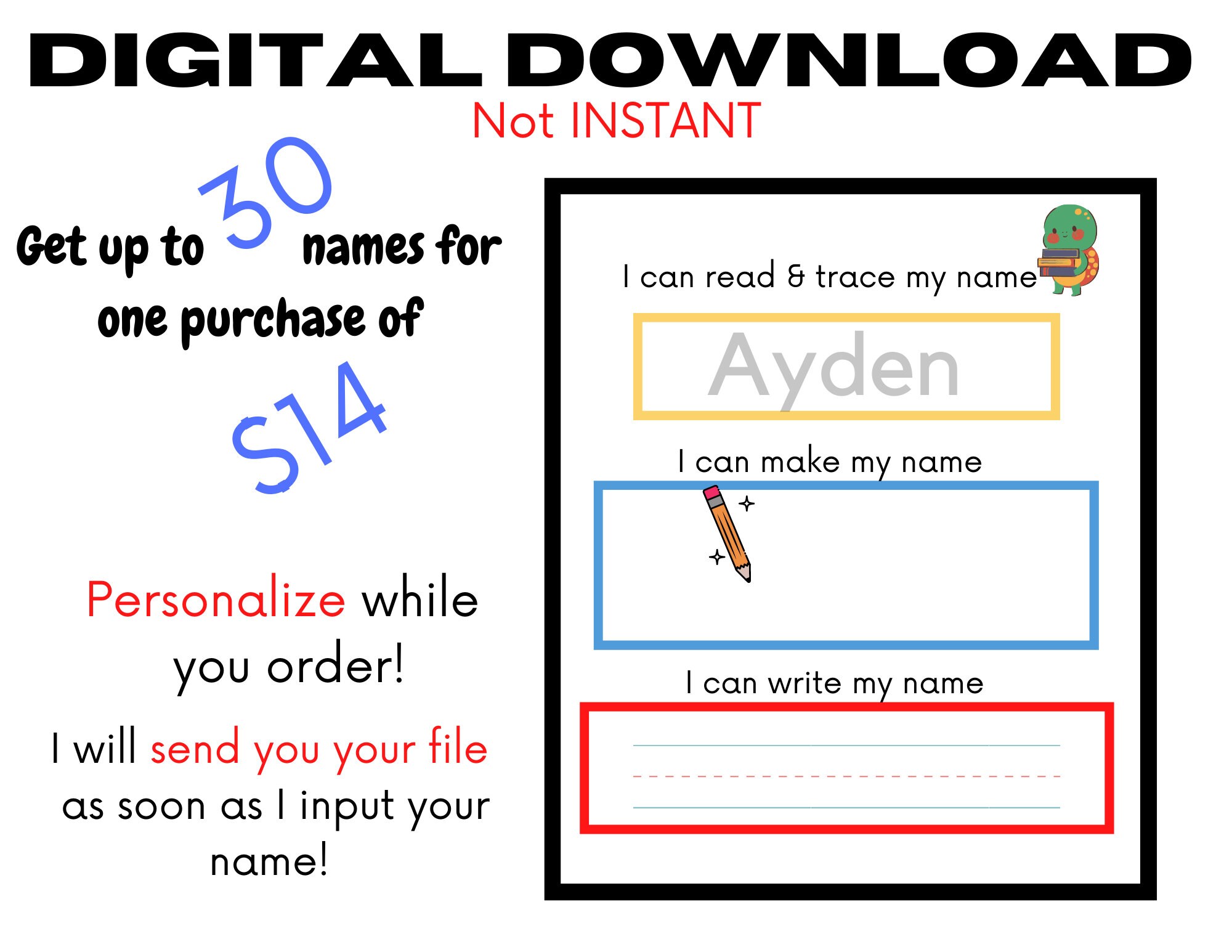 preschool learn to write your name reusable activity, teaches children how  to spell and write their name in order to prepare for school