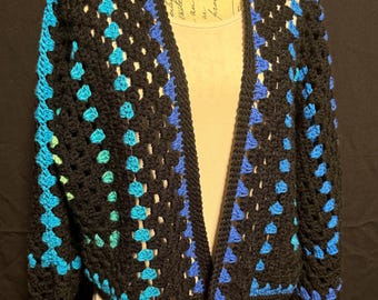 Handmade Crochet Granny Cardigan- Soft, Cozy, One-of-a-kind!
