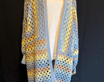 Handmade Crochet Granny Cardigan- Soft, Cozy, One-of-a-kind!