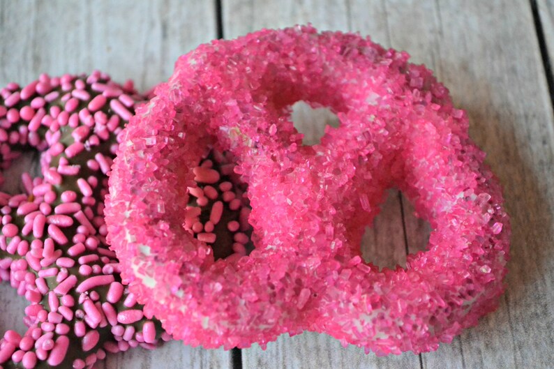 Pink Chocolate Covered Pretzels Pretty in Pink Sweet 16 Etsy