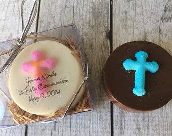 Chocolate Covered Oreo Favor for Baptisms, Christenings, Communions - First Communion Favor - Baptism Favor - Edible Communion Favor