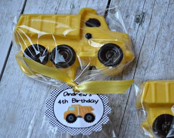 Dump Truck Lollipops - 10 lollipops - Construction Party Favor - Dump Truck Party - Little Boy Birthday Favor - Truck Lollipop