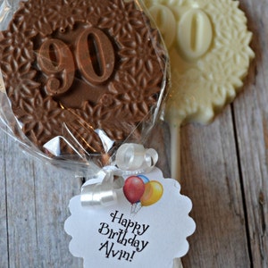 80th Birthday Chocolate Lollipops 80th Birthday Party Favor Chocolate Number 80 Eightieth Birthday 80th Birthday Lollipop 80 image 4