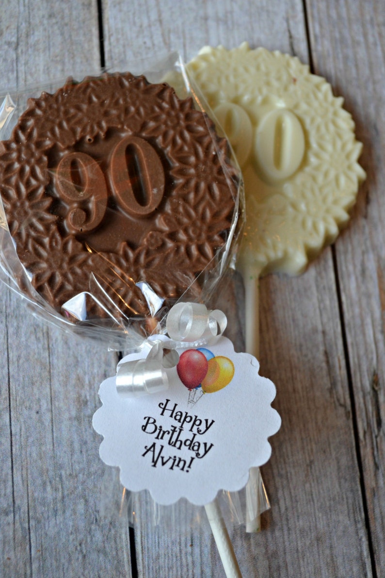 80th Birthday Chocolate Lollipops 80th Birthday Party Favor Chocolate Number 80 Eightieth Birthday 80th Birthday Lollipop 80 image 4