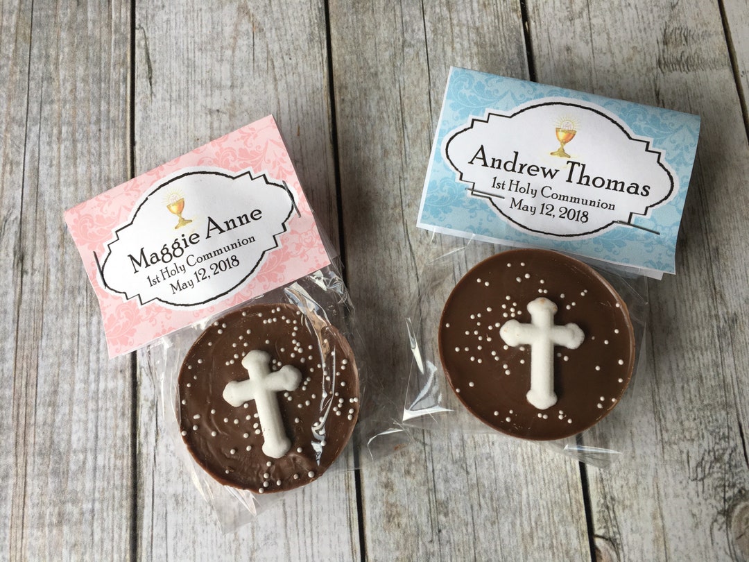 First Communion Favor Chocolate Covered Cross Oreo Qty 10 - Etsy