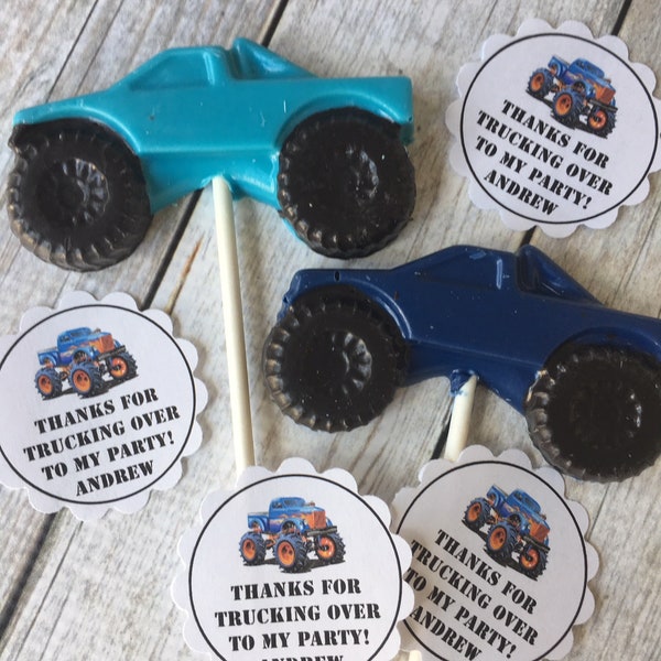 Monster Truck Lollipops - Monster Truck Party Favor - Truck Party - Little Boy Birthday Favor - Truck Lollipop - Truck Candy - Favor