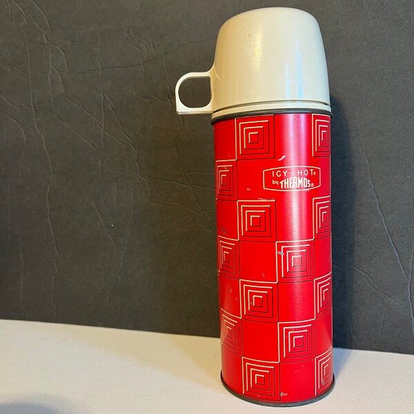 Red Thermos 1963 Icy-Hot Complete