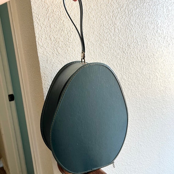 Blue Hard Shell Egg Shape Handbag - image 1