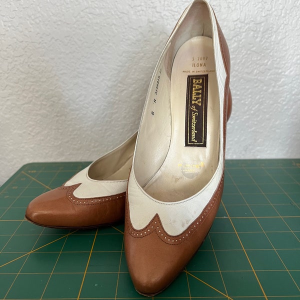 Bally of Switzerland Two Tone Wingtip Pumps