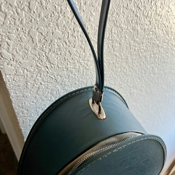 Blue Hard Shell Egg Shape Handbag - image 2