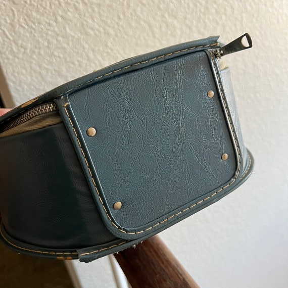 Blue Hard Shell Egg Shape Handbag - image 3