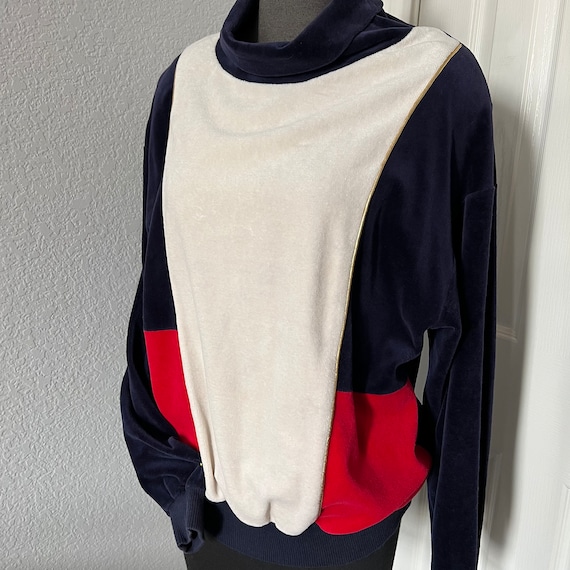 Velour Nautical 80s/90s Sweatshirt