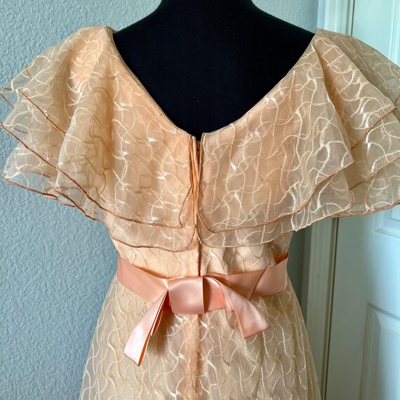 Peach 70s Formal Dress JCPenney - image 7
