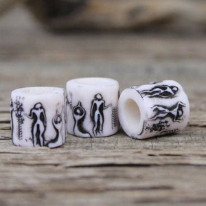 White & colorful dread beads unisex dreadlock accessory spirit dread beads rustic beads for dreadlock ancient dread bead shop Best gift idea White & black