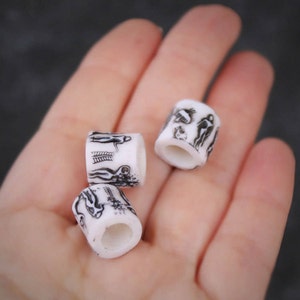 White & colorful dread beads unisex dreadlock accessory spirit dread beads rustic beads for dreadlock ancient dread bead shop Best gift idea image 5