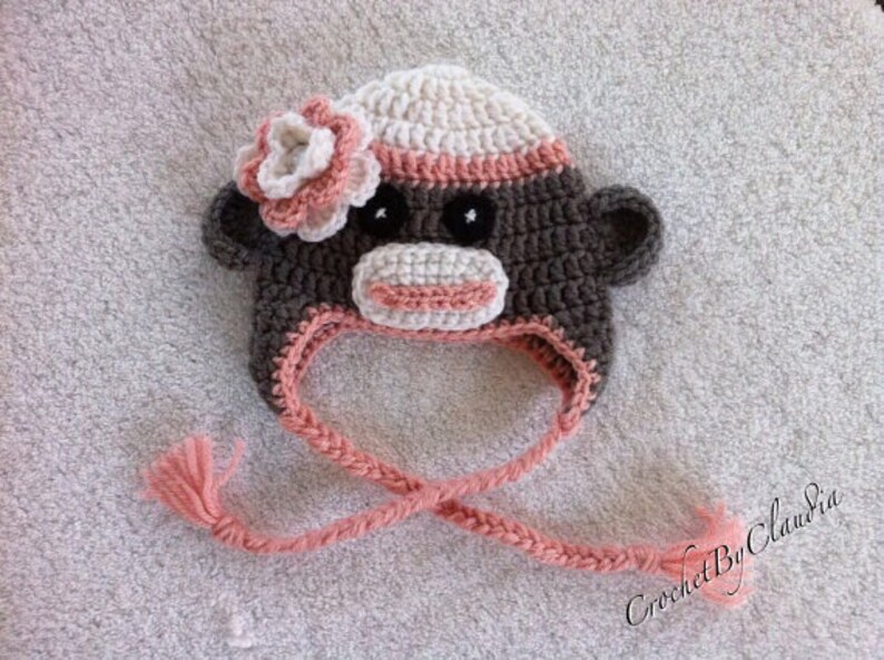 Baby Boy 0-3 Month Sock Monkey Beanie