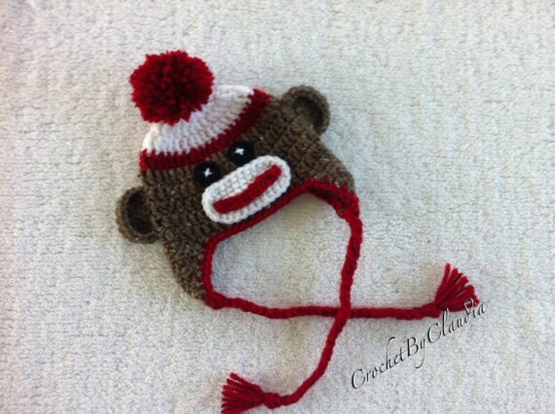 Baby Boy 0-3 Month Sock Monkey Beanie