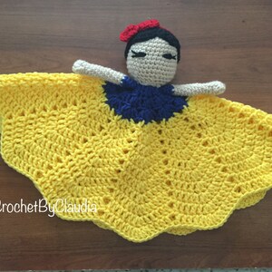 Snow White Inspired Lovey/ Security Blanket/ Amigurumi Doll/ Crochet Snow White Doll Made To Order image 5