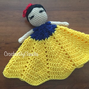 Snow White Inspired Lovey/ Security Blanket/ Amigurumi Doll/ Crochet Snow White Doll Made To Order image 1