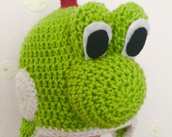 Crochet Yoshi Beanie/ Photography Prop/Any size/ Made to Order