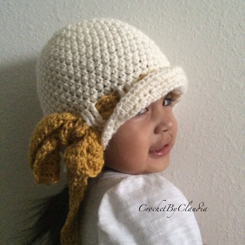 Vtg New HANDMADE CROCHET Baby to Girl Yellow White CLOCHE HAT Cap Ruffle  Edge
