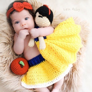 Snow White Inspired Lovey/ Security Blanket/ Amigurumi Doll/ Crochet Snow White Doll Made To Order image 2