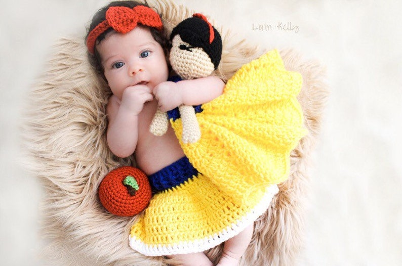 Snow White Inspired Lovey/ Security Blanket/ Amigurumi Doll/ Crochet Snow White Doll Made To Order image 2