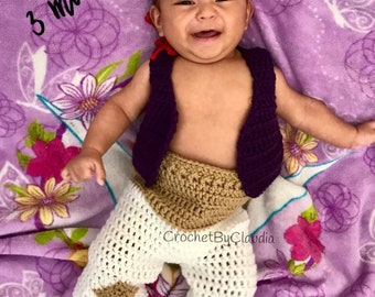 Crochet Aladdin Inspired PhotoProp Set/  Aladdin Costume/Made to Order