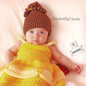 Crochet Belle Inspired Dress and PhotoProp Set/ Belle Dress/ Princess Dress/Made to Order