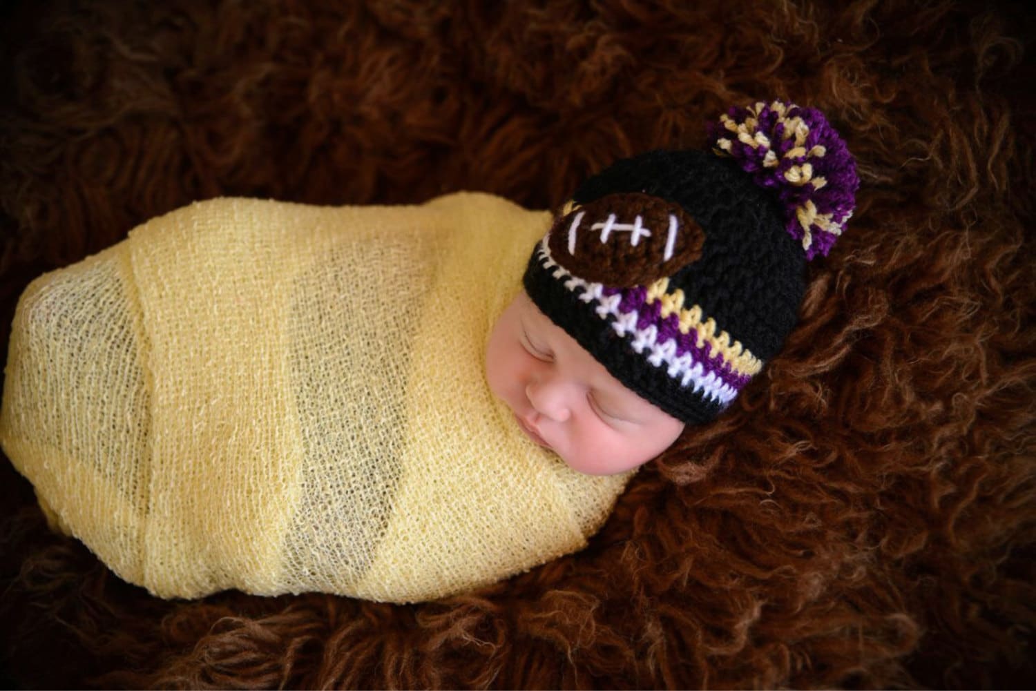 Crochet Baltimore Ravens Inspired Beanie--- Any Size--- - Etsy