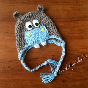Mr. Hippo Beanie/ PhotoProp/Crochet Hippo hat/ Hippo Hat/Made In Any Size