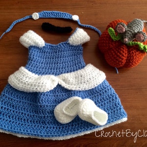 Crochet Cinderella Inspired Dress and PhotoProp Set/Cinderella Dress/ Made to Order/Princess Dress