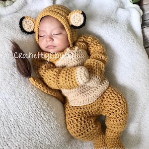 MADE TO ORDER/ Crochet Baby Lion PhotoProp Set/Lion costume/Newborn Costume/PhotoProp/ Handmade/